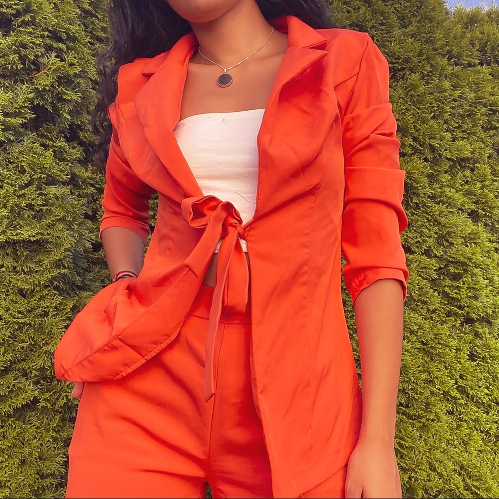 Orange Shein blazer